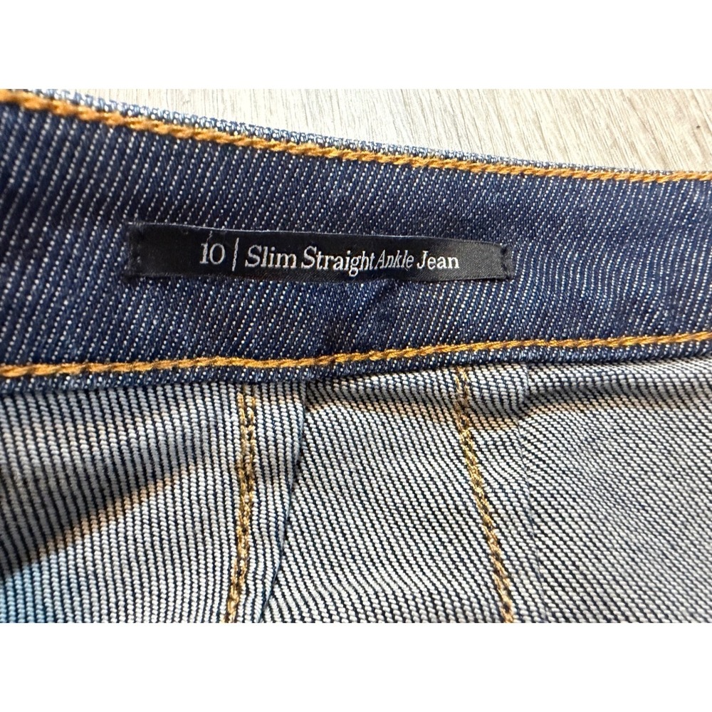 Talbots Dark Wash Slim Straight Ankle Jeans Stretch Denim Women's Size 10 - Picture 4 of 8